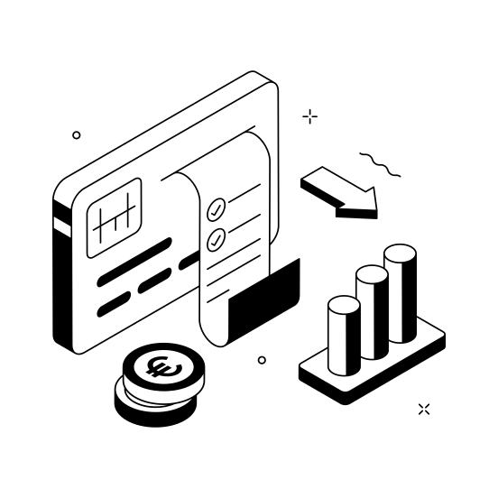 Transaction, Analysis, Financial, Data, Business illustration
