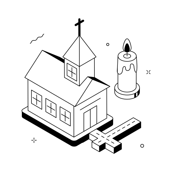 Church, Religious, Building, Christianity, Worship, Faith, Sacred illustration