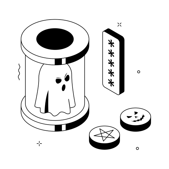 Ghost, Vault, Spooky, Monster, Phantom, Container, Halloween illustration