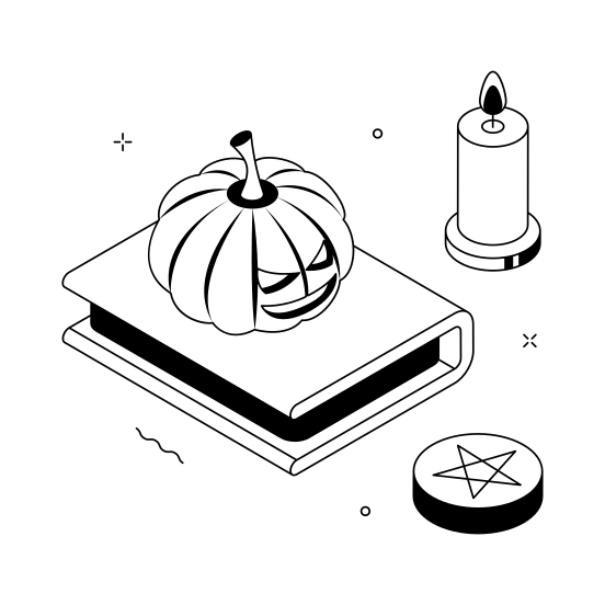 Halloween, Book, Magic, Spell, Spooky, Creepy, Scary illustration