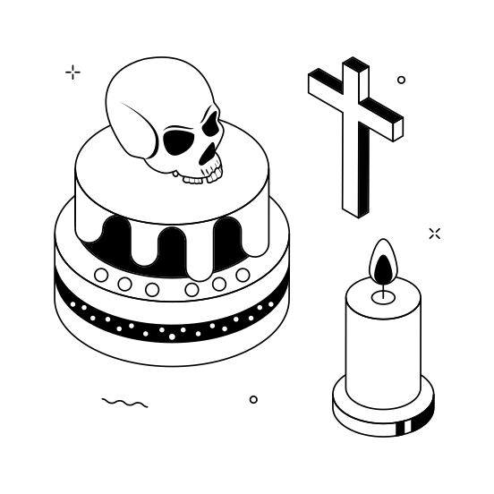 Halloween, Cake, Decoration, Celebration, Spooky, Haunted, Dessert illustration