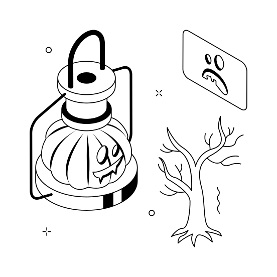 Halloween, Lantern, Illumination, Light, Lamp, Spooky, Scary illustration