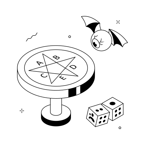 Halloween, Magic, Game, Board, Dice, Witchcraft, Fortune illustration