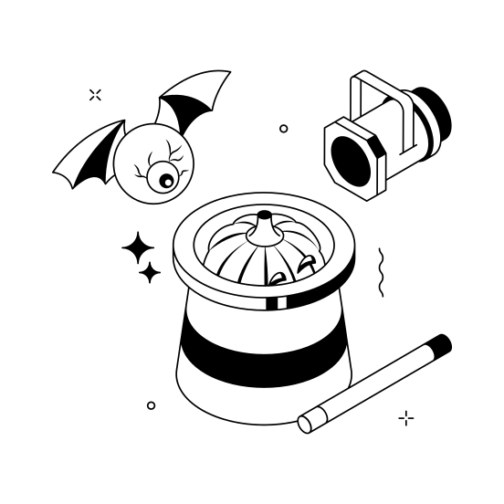 Magic, Hat, Trick, Halloween, Eyeball, Spooky, Want illustration