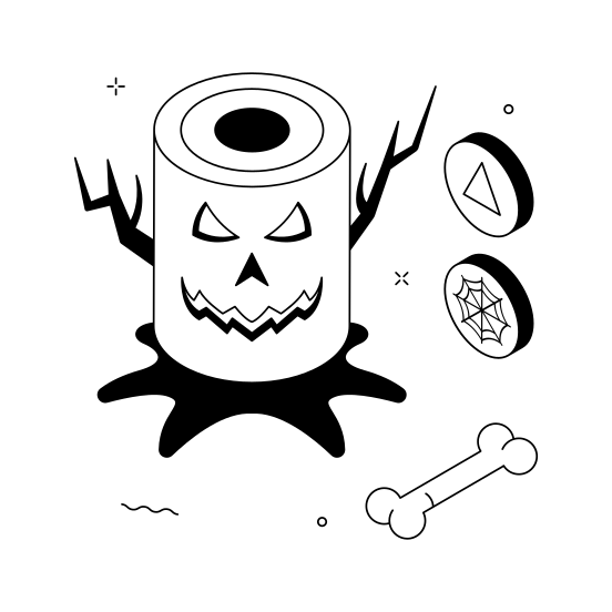 Monster, Tree, Spooky, Halloween, Scary, Evil, Haunted illustration