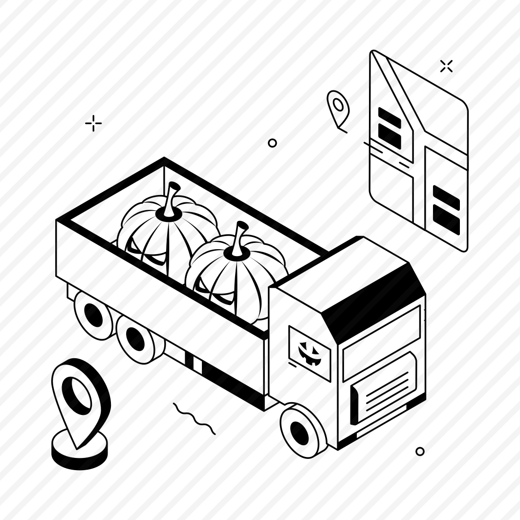 Pumpkin, Truck, Delivery, Halloween, Transportation, Location, Spooky preview