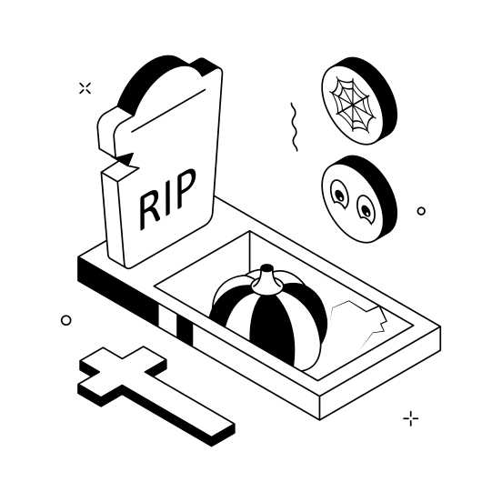Tombstone, Gravestone, Grave, Cemetery, Death, Funeral, Halloween illustration
