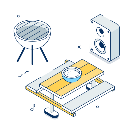 Barbecue, Party, Outdoor, Entertainment, Picnic illustration