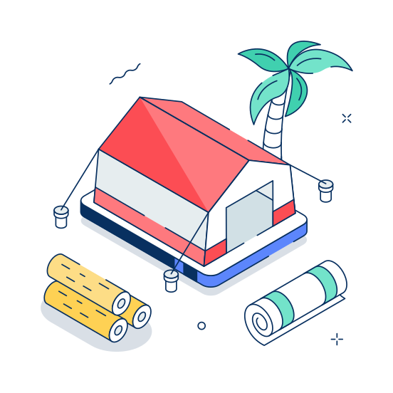 Camping, Outdoor, Travel, Nature, Entertainment illustration