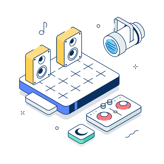 Dj, Setup, Music, Entertainment, Party illustration