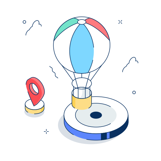 Hot, Air Balloon, Travel, Adventure, Flight illustration