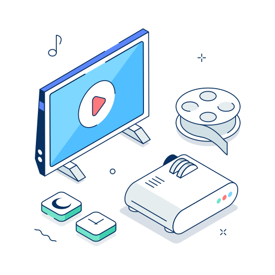 Movie, Night, Cinema, Entertainment, Film illustration