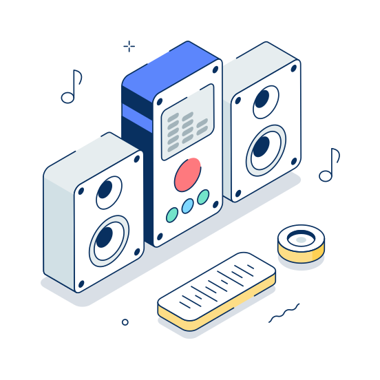 Music, Entertainment, Audio, Speaker, Stereo illustration