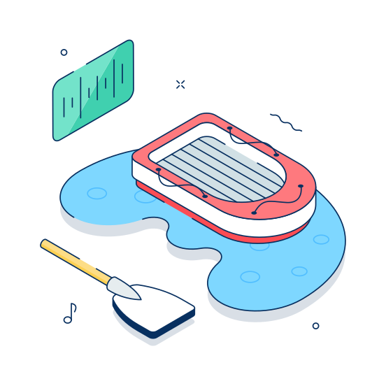 Rafting, Adventure, Outdoor, Sports, Entertainment illustration