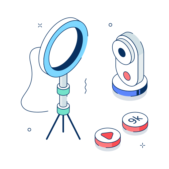 Streaming, Setup, Camera, Vlog, Ring Light illustration