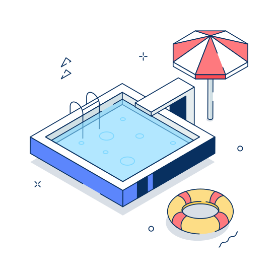 Swimming, Pool, Water, Summer, Vacation illustration