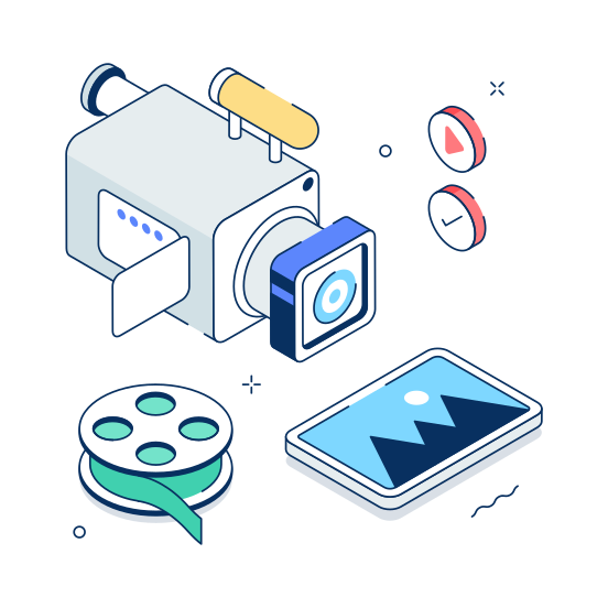 Video, Production, Camera, Film, Movie illustration
