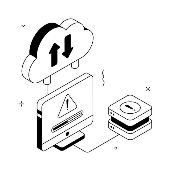 Cloud, Server, Database, Datacenter, Hosting illustration