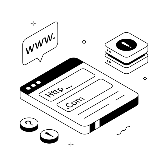 Domain, Error, Not Found, Web, Website illustration