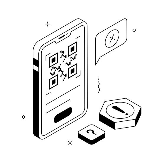 Qr, Code, App, Mobile, Application illustration