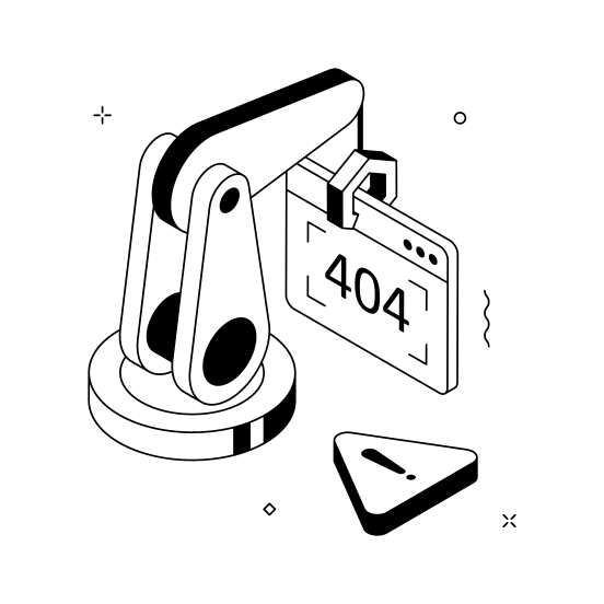 Robotic, Error, , Not Found, Arm illustration