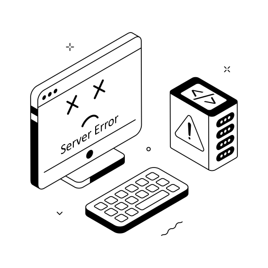 Server Computer, Keyboard, Database, Datacenter, Data illustration