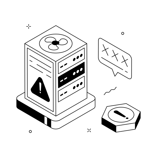 Server, Database, Storage, Error, Crash illustration
