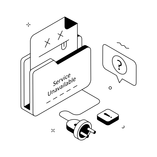 Service, Unavailable, Computer, Disconnect, Internet illustration