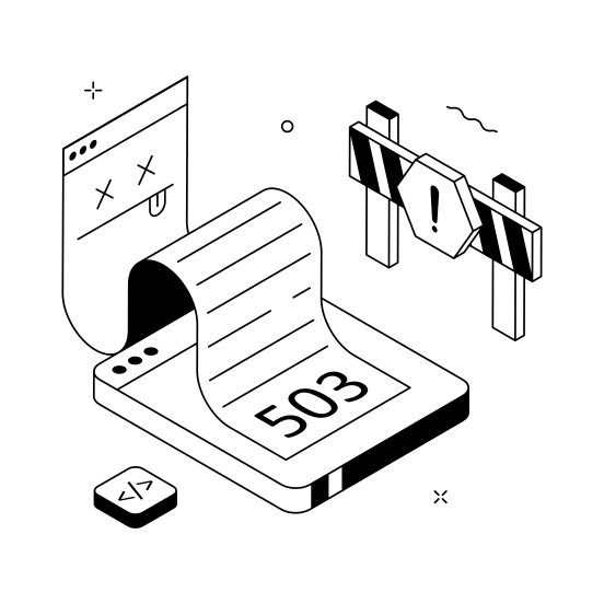 Service, Unavailable, Website, Internet, Webpage illustration