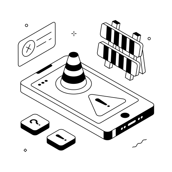 Under, Maintenance, Alert, Barricade, Caution illustration