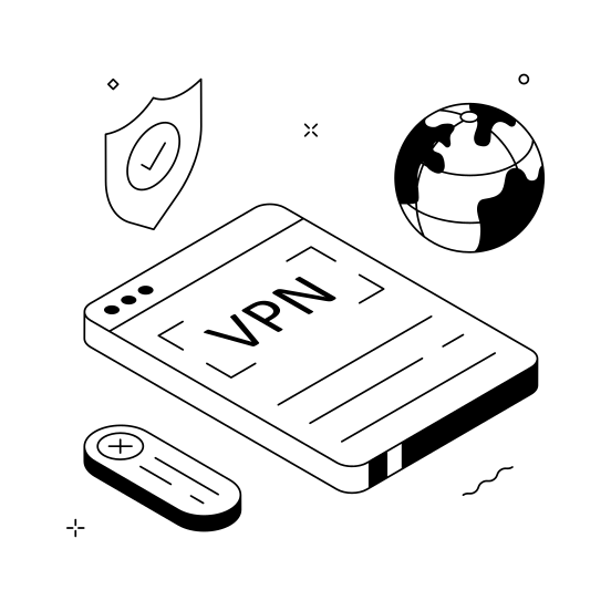 Vpn, Connection, Internet, Privacy, Alert illustration