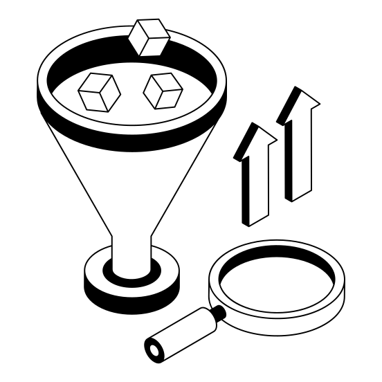Data, Filtration, Funnel, Conversion, Search illustration