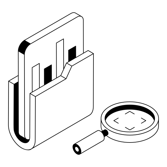 Data, Folder, Research, Analytics, Infographics illustration