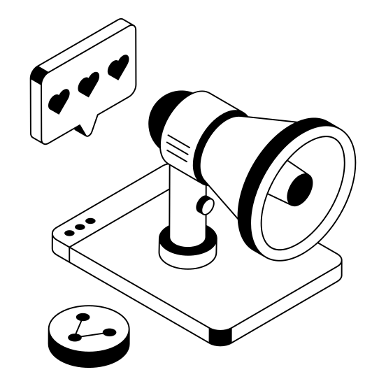 Media, Advertising, Social, Promotion, Web illustration