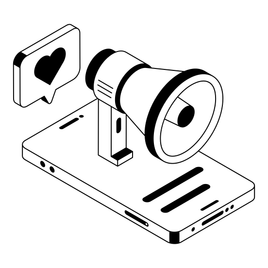 Media, Promotion, Advertising, Social, Publicity illustration