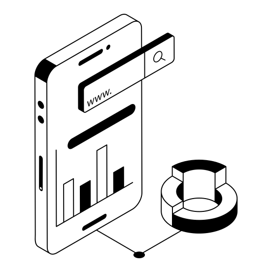 Mobile, Seo, Analysis, Online, Data illustration