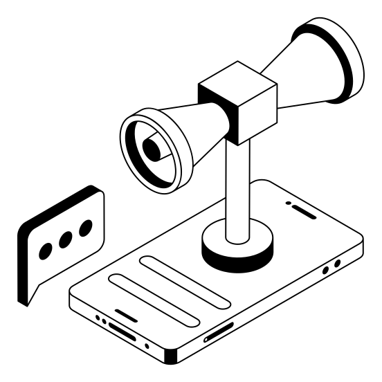 Online, Announcement, Publicity, Mobile, Promotional illustration
