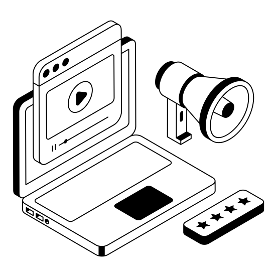 Promotional, Video, Advertising, Media, Content illustration