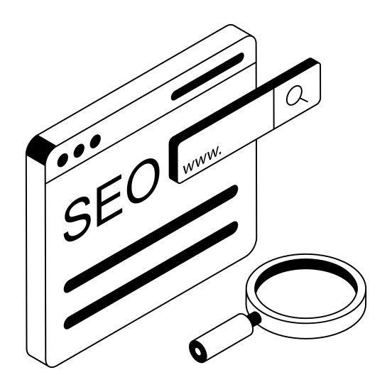 Seo, Search, Keywording, Research, Web illustration
