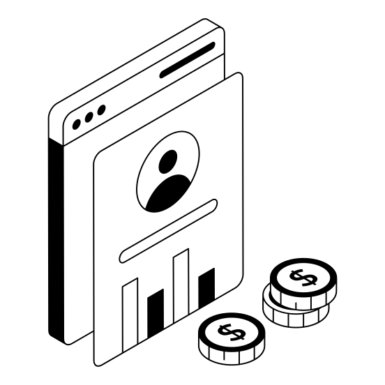 Trading, Profile, Paid, Online, Account illustration