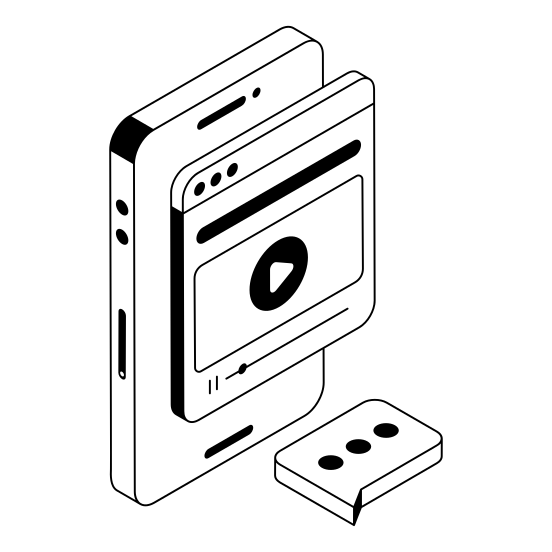 Video, Streaming, Media, Multimedia, Social illustration