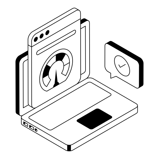 Web, Speed, Performance, Efficiency, Productivity illustration