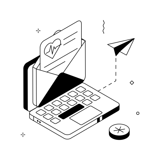 Email, Notification, Communication, Health, Mail illustration
