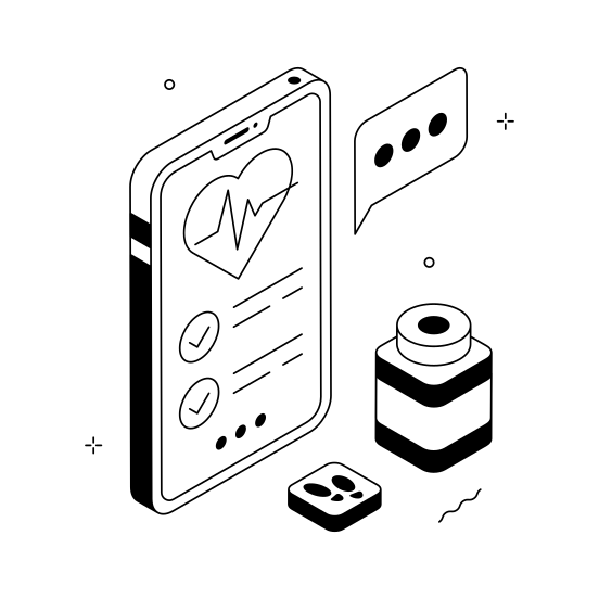 Health, App, Digital, Online, Monitoring illustration