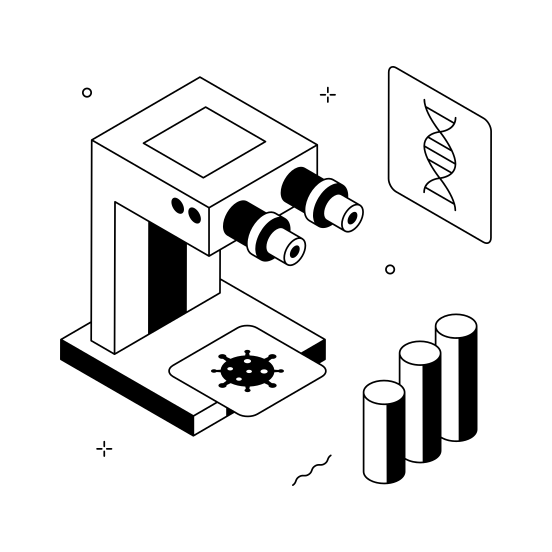 Medical, Laboratory, Microbiology, Microscope, Research illustration