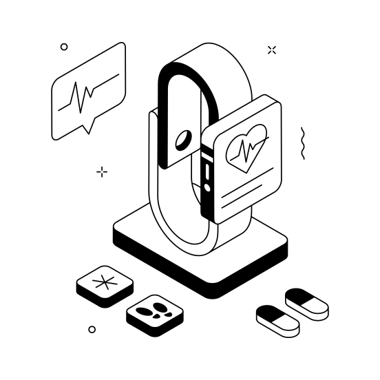 Smartwatch, Health, Tracker, Biometric, Device illustration