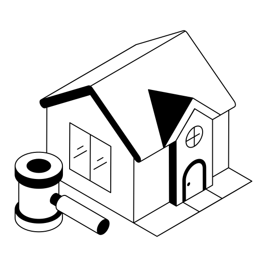 Auction, Bidding, Home, House, Residence illustration