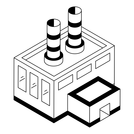Factory, Industry, Mill, Plant, Manufacturer illustration