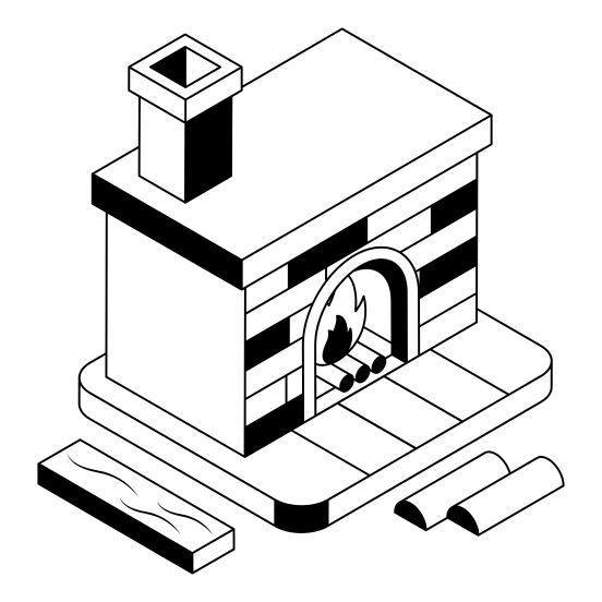 Fireplace, Firepit, Furnace, Chimney, Burning illustration