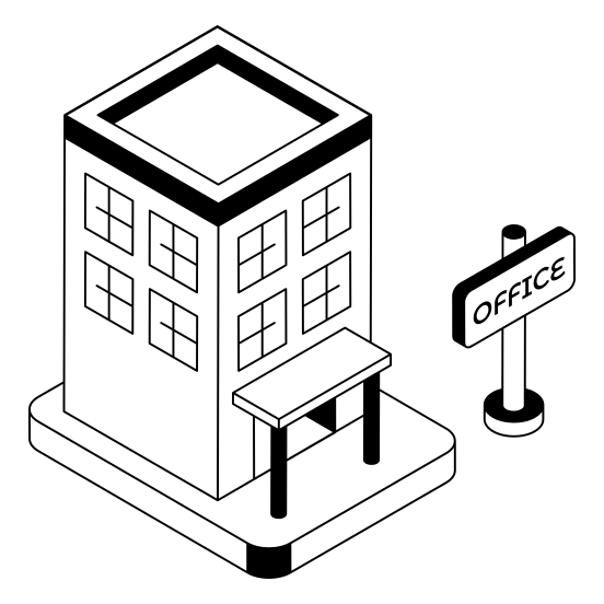 Office, Corporate, Board, Signboard, Apartment illustration